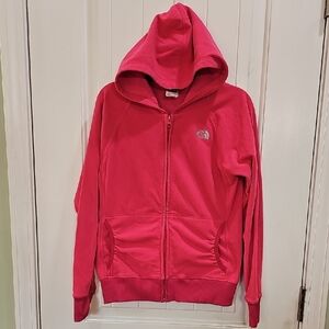 The North Face Girls Hot Pink Full-Zip Hooded Fleece